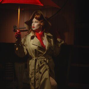 70s vintage style wrap coat  tan Women's Trench Coat